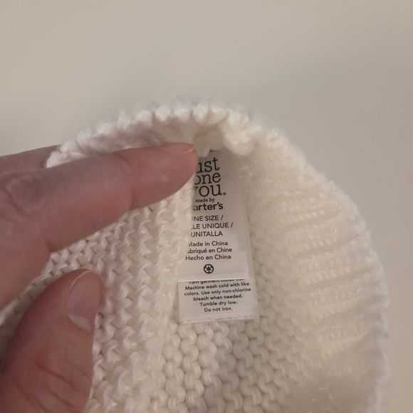 Adorable White Knit Bear Baby Hat - Carter's - Just One You - Picture 2 of 3